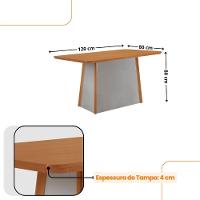 Mesa De Jantar Diane 120cm Tampo Mdf Lam 4 Cadeiras Copper Moderna Veludo Capuccino Naturale Off White - 5
