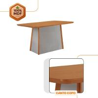 Mesa De Jantar Diane 120cm Tampo Mdf Lam 4 Cadeiras Lisboa Moderna Linho Capuccino Naturale Off White - 5