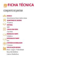 Mesa De Jantar Diane 120cm Tampo Mdf Vidro 4 Cadeiras Lisboa Moderna Turim 07 Naturale Serigrafia Off White - 6