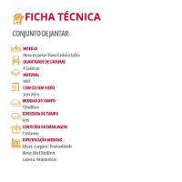 Mesa De Jantar Diane 120cm Tampo Mdf Lam 4 Cadeiras Safira Moderna Veludo Creme Naturale Off White - 6