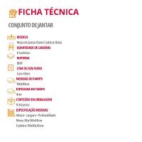 Mesa De Jantar Diane 180cm Mdf Vidro Com 6 Cadeiras Moderna Veludo Marrom Off White Naturale Serigrafia - 6