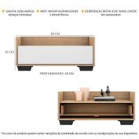 Mesa De Cabeceira 80Cm Multimóveis V4001 Rustic/Branca/Preta Rustic/Branco/Preto - 6