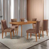 Mesa De Jantar Diane 180cm Tampo Mdf Lam 6 Cadeiras Isadora Moderna Tork Naturale Off White - 1