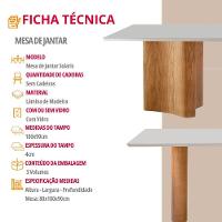 Mesa Solaris 180cm Tampo Laqueado Com Vidro Moderna Mobília Cinamomo Imbuia Off White - 4