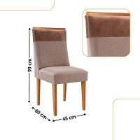 Mesa De Jantar Diane 180cm Tampo Mdf Lam 6 Cadeiras Andes Moderna Linho Capuccino Tork Naturale Off White - 3