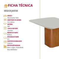 Mesa Jantar Eloise 90cm Tampo Mdf Vidro Canto Copo Moderna Naturalle Off White Serigrafia - 4