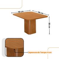 Mesa De Jantar Eloise 90cm Tampo Mdf Canto Copo Moderna Naturalle - 2