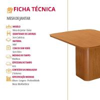 Mesa De Jantar Eloise 90cm Tampo Mdf Canto Copo Moderna Naturalle - 4
