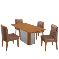 Mesa De Jantar Isadora 120cm Tampo Mdf Laminado 4 Cadeiras Eloise Tork Naturale Off White - 2