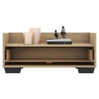 Kit Com 2 Mesas De Cabeceira 80Cm Multimóveis V4003 Rustic/Branca/Preta Rustic/Branco/Preto