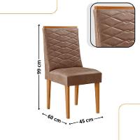 Mesa De Jantar Diane 180cm Tampo Mdf Lam 6 Cadeiras Safira Moderna Tork Naturale Off White - 3