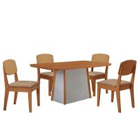 Mesa Jantar Diane 120cm Tampo Mdf Lam 4 Cadeiras Copper Pre Moderna Turim 07 Naturale Off White - 2