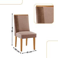 Mesa De Jantar Diane 180cm Tampo Mdf Vidro 6 Cadeiras Diane Moderna Linho Capuccino Tork Naturale Off White Serigrafia - 3