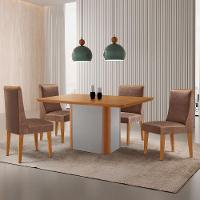 Mesa De Jantar Isadora 120cm Tampo Mdf Laminado Tork Naturale Off White - 1