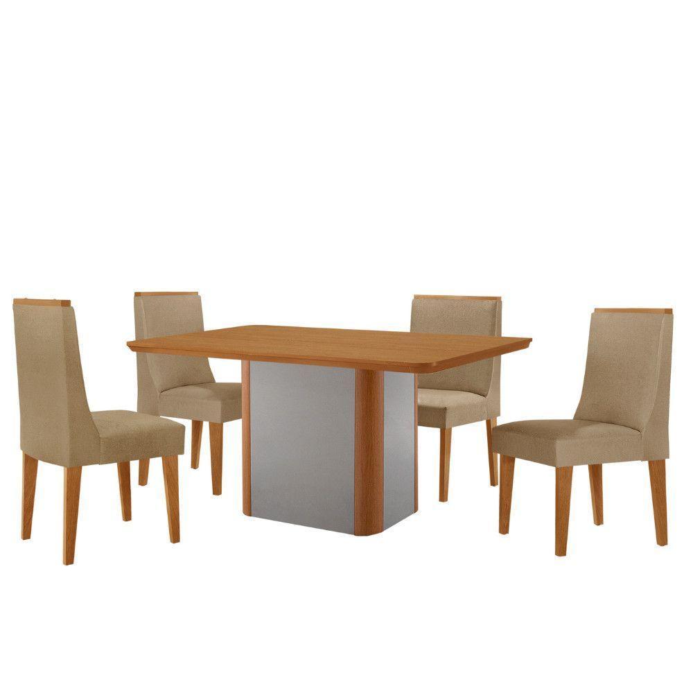 Mesa De Jantar Isadora 120cm Tampo Mdf Laminado Turim 07 Naturale Off White - 2