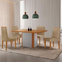 Mesa De Jantar Isadora 120cm Tampo Mdf Laminado Turim 07 Naturale Off White - 1