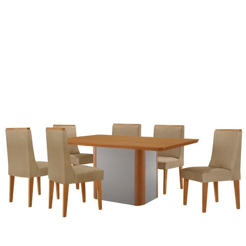 Mesa De Jantar Isadora 180cm Tampo Mdf Laminado Turim 07 Naturale Off White - 2