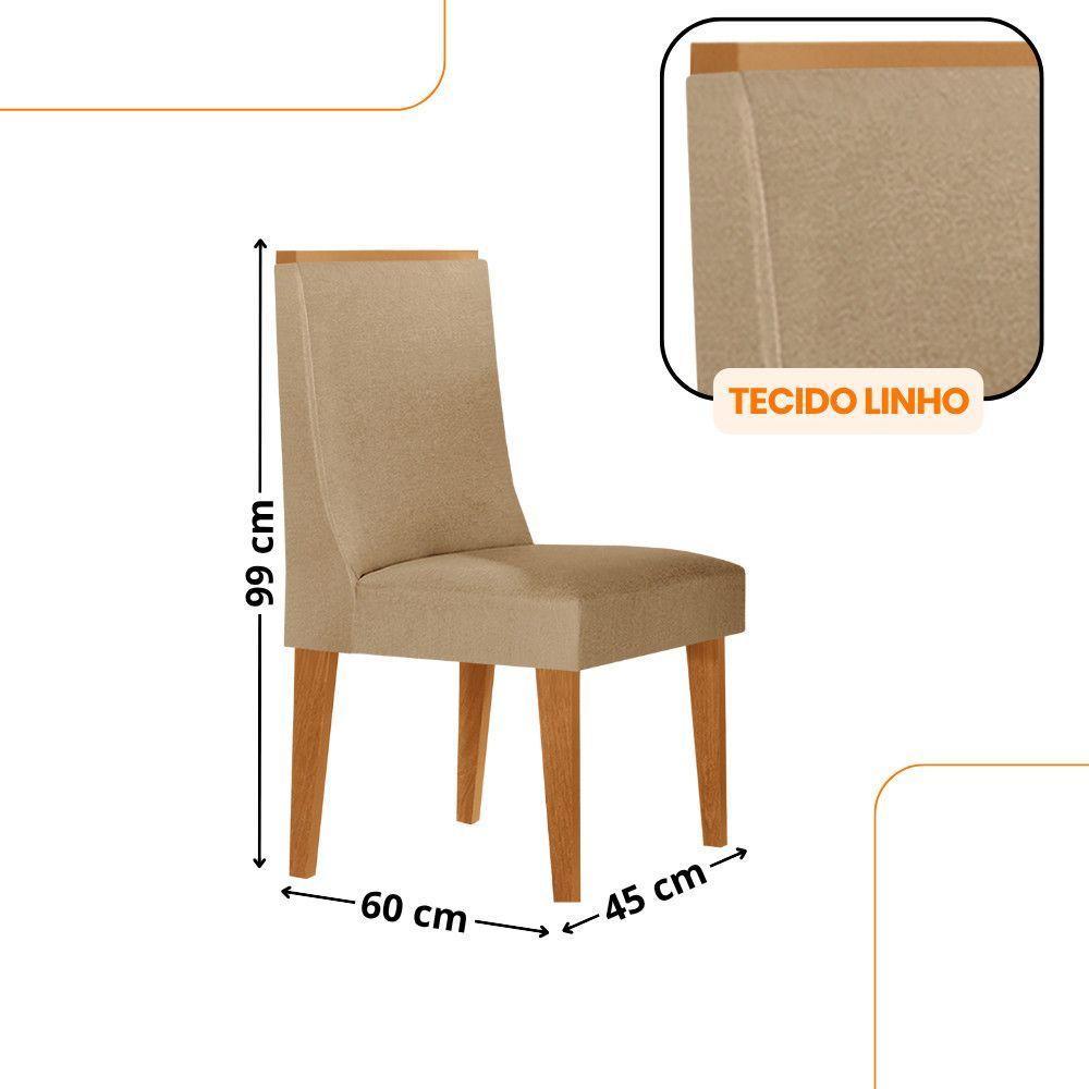 Mesa De Jantar Isadora 180cm Tampo Mdf Laminado Turim 07 Naturale Off White - 3