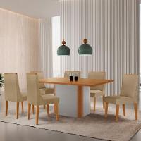 Mesa De Jantar Isadora 180cm Tampo Mdf Laminado Turim 07 Naturale Off White - 1