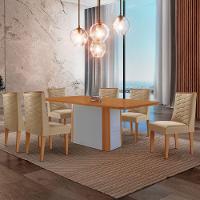 Mesa De Jantar Isadora 180cm Tampo Mdf Laminado Turim 07 Naturale Off White - 1