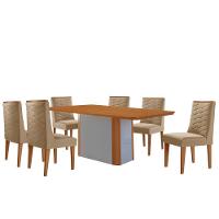 Mesa De Jantar Isadora 180cm Tampo Mdf Laminado Turim 07 Naturale Off White - 2