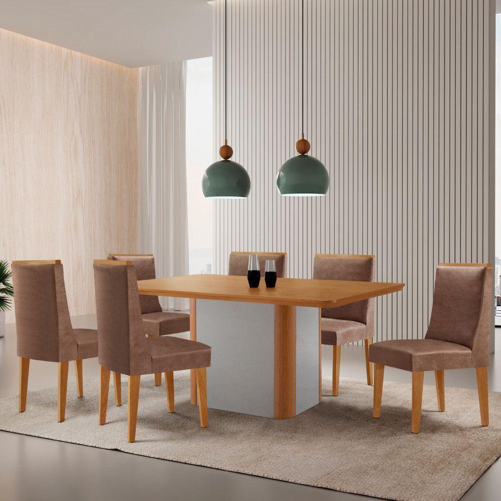 Mesa De Jantar Isadora 180cm Tampo Mdf Laminado Tork Naturale Off White - 1