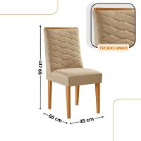 Mesa De Jantar Isadora 120cm Tampo Mdf Laminado 4 Cadeiras Eloise Turim 07 Naturale Off White - 3