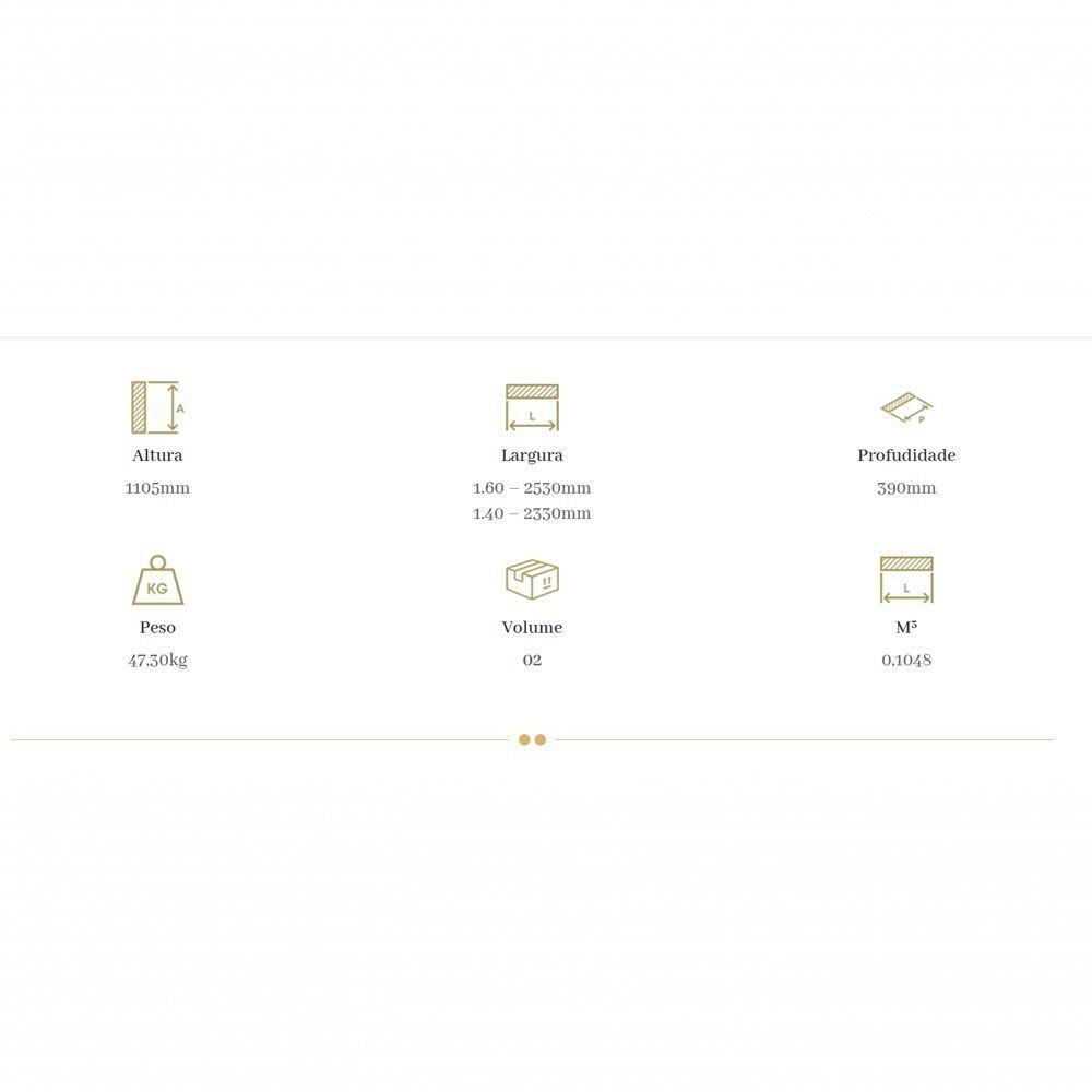 Cabeceira Cama Casal/Queen/Solt: 2 Nichos + Design Ajustável Branco - 3