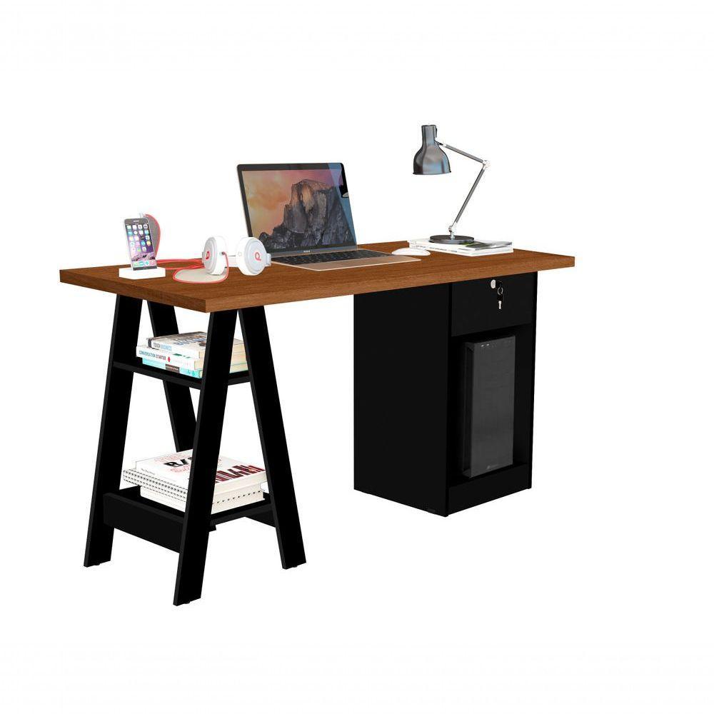Escrivaninha Para Escritório Ou Quarto Estudos E Computador Preto - 2