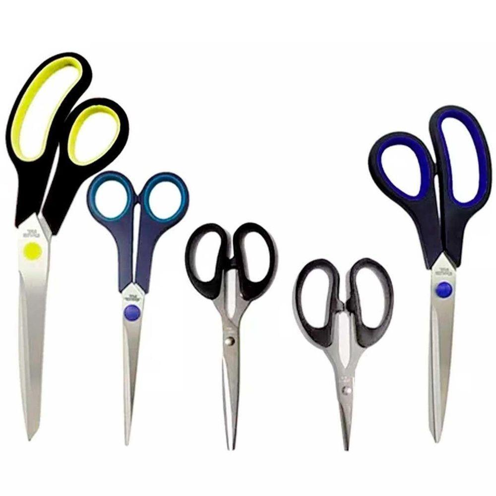 Kit 5 Tesouras Multiuso Para Casa Escritório Costura Artesanato ? Bom3302 - 2