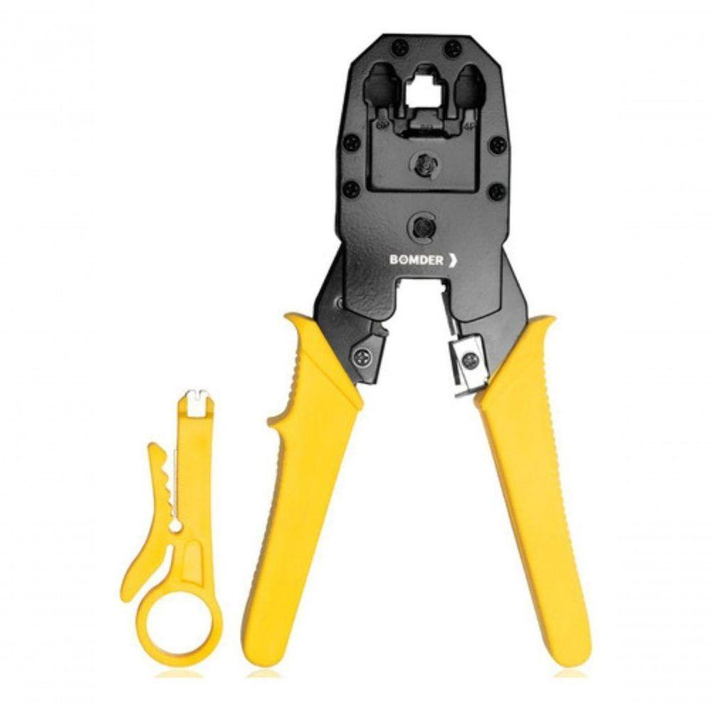 Alicate Crimpar Corte Decapador Cabo De Rede Rj11 Rj12 Rj45 Bom-1703 - 1