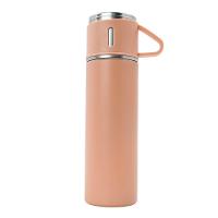 Garrafa Termica Com Copo Parede Dupla Inox Squeeze 500ML Rosa - 1
