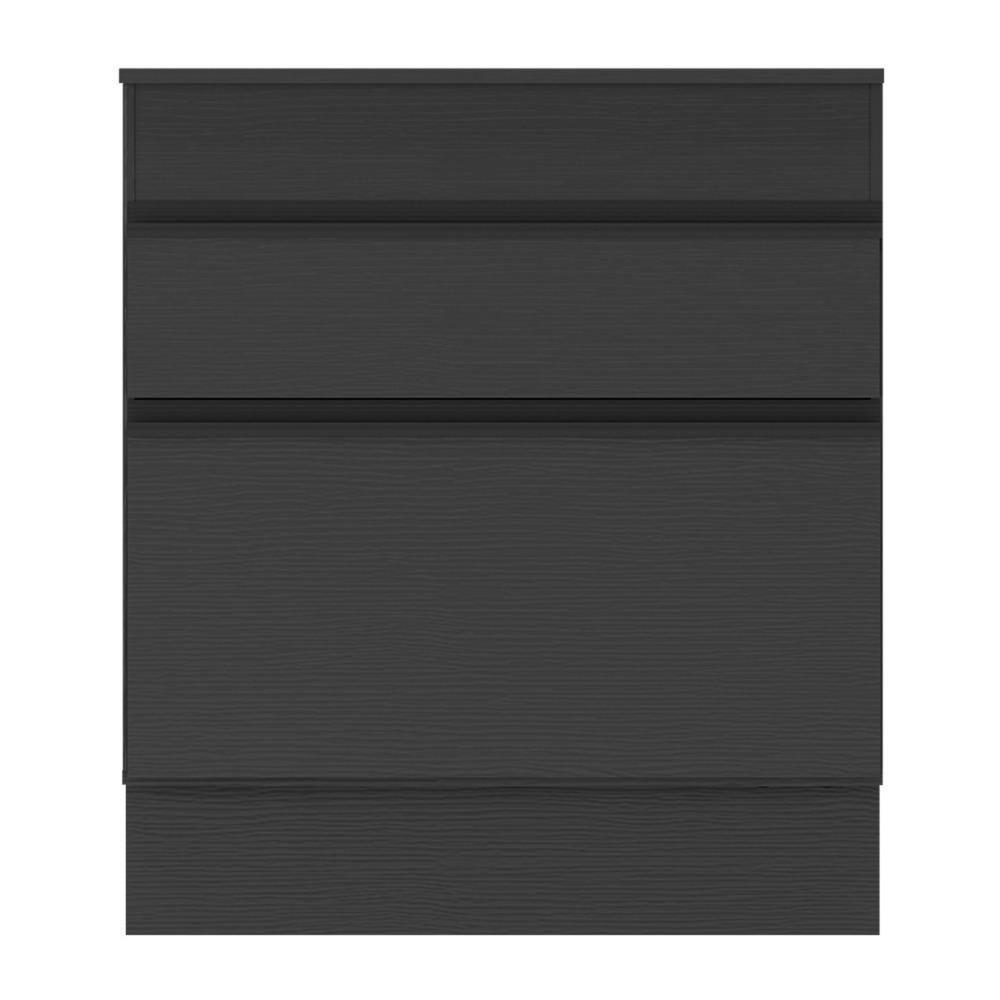 Balcão Cozinha Para Cooktop 70cm Com Rodapé 1 Porta 1 Gaveta Veneza Multimóveis V2118 Preto Preto - 2