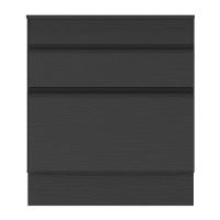 Balcão Cozinha Para Cooktop 70cm Com Rodapé 1 Porta 1 Gaveta Veneza Multimóveis V2118 Preto Preto - 2