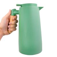 Garrafa Termica Jarra Inox Cafe Cha 1 Litro Cabo Madeira Vermelho - 3