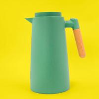 Garrafa Termica Jarra Inox Cafe Cha 1 Litro Cabo Madeira Vermelho - 6