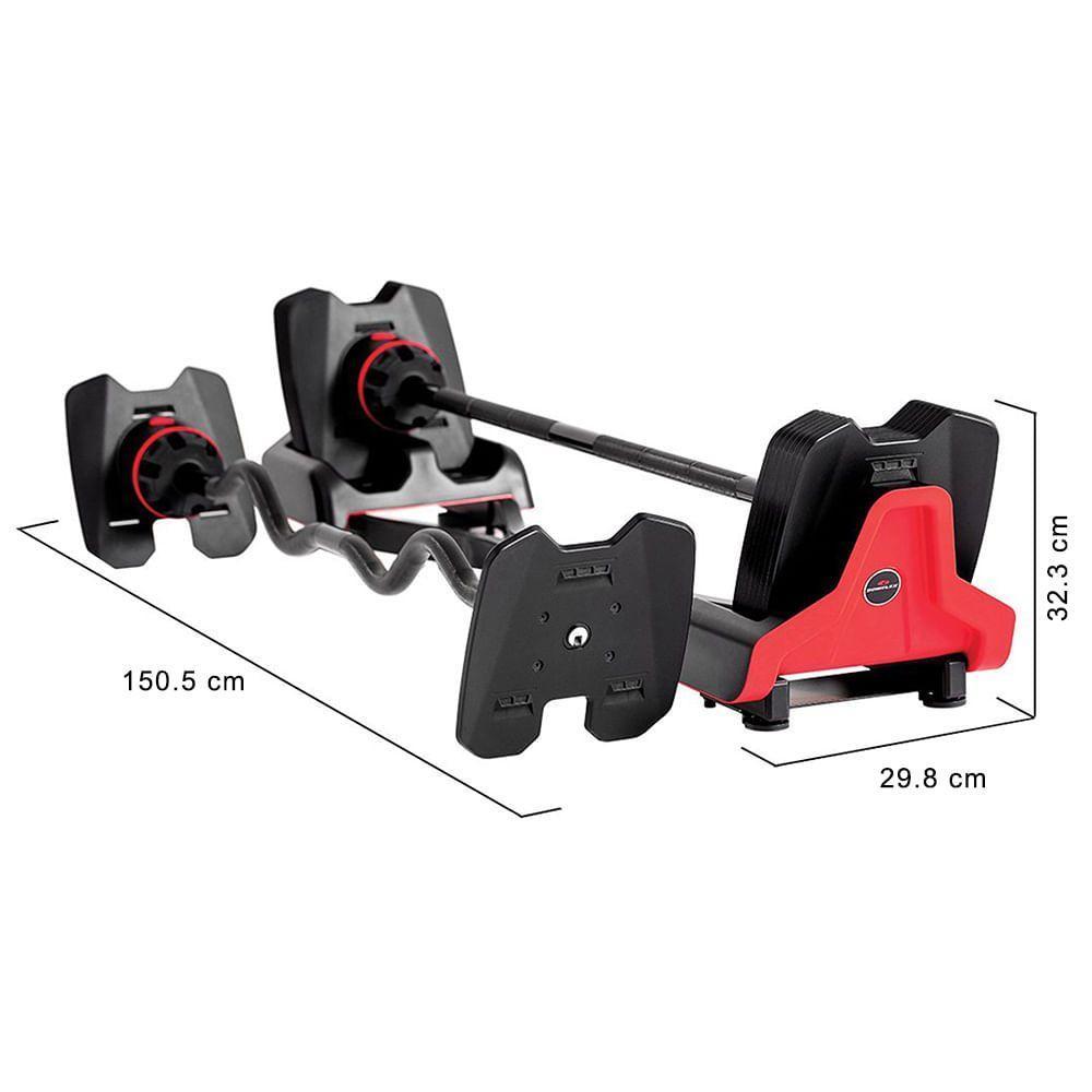 Kit Barra Regulável Bowflex 2080 + Estante De Suporte - 3