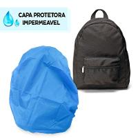 Capa De Chuva Para Mochila Impermeavel Motoboy Viagem Mala Elastico Azul - 2
