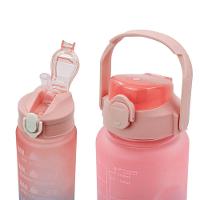 Garrafa Galão De Agua 2L E 900ML Degrade Com Figurinhas Adesivos 3D Rosa - 5