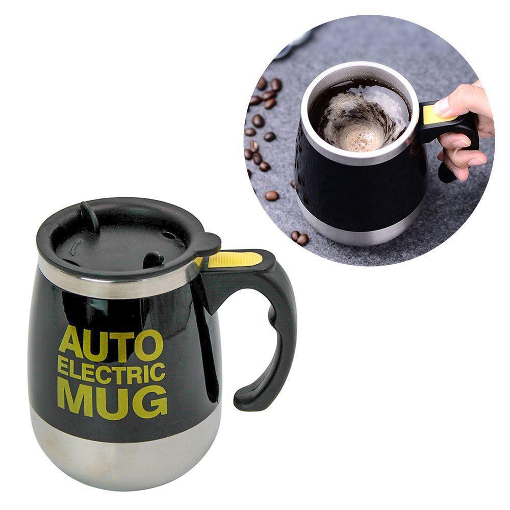 Caneca Termica Mixer Misturadora 350ml Aço Inox A Pilha Preto - 2