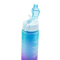 Garrafa Squeeze Água Galão 2L 900ML 300ML Degrade Adesivos 3D Degrade Tampa Azul e Lilás