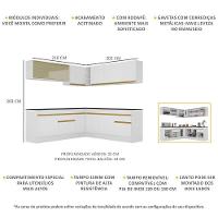 Cozinha Completa De Canto Mp2096 Com Armário E Balcão Branca - 6