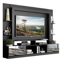Estante Tv 65" Portas C/ Espelho Oslo Multimóveis V3390 Preta/Madeirada Preto/Madeirado - 1
