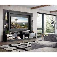 Estante Tv 65" Portas C/ Espelho Oslo Multimóveis V3390 Preta/Madeirada Preto/Madeirado - 2