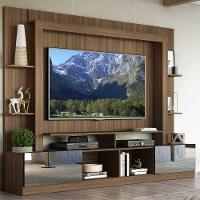 Estante Tv 65" Portas C/ Espelho Oslo Multimóveis V3390 Madeirada/Lacca Fumê Madeirado/Lacca Fumê - 7