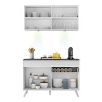 Armário De Cozinha Compacta 120cm Com Led Multimóveis Branco - 3