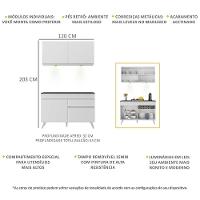 Armário De Cozinha Compacta 120cm Com Led Multimóveis Branco - 5