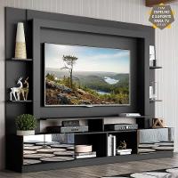 Rack com Painel Suporte Tv 65´´ com Espelho Preto/Madeirado - 5