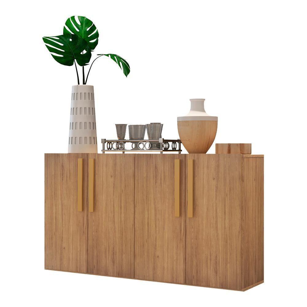 Aparador Buffet 4 Portas Suspenso Viena V3605 Rustic/Natural Rustic/Natural - 1