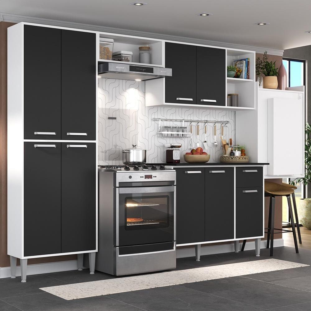 Cozinha Completa C/ Mesa Dobrável Multimóveis Branca/preta - 7